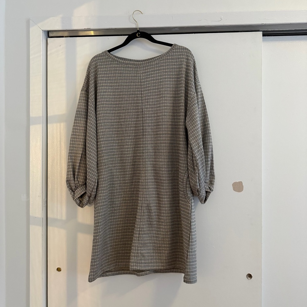 Max Studio Checkered Long Sleeve Dress